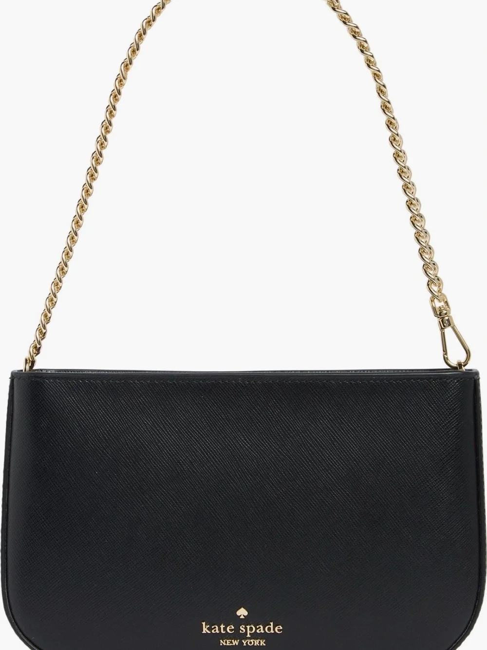 kate spade Black Leather Shoulder Bag with Gold Chain Strap